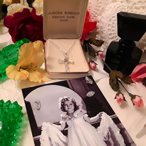 VTG 925 STERLING AURORA BOREALIS CRYSTAL NECKLACE - Picture 1 of 14